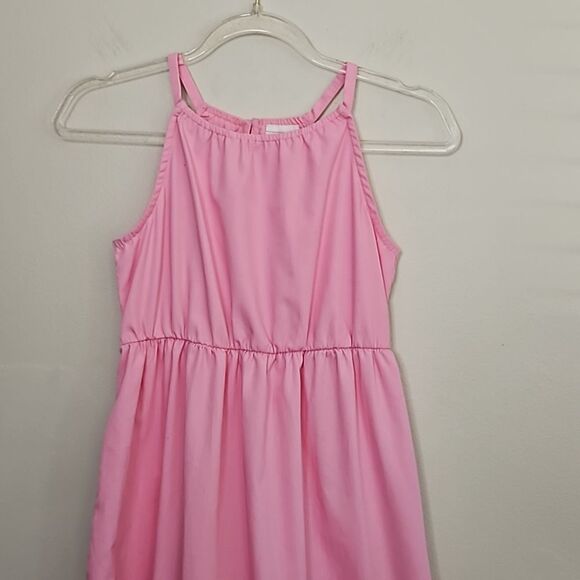 Abercrombie Kids Pink Ruffle Maxi Long Sleeveless Dress Size 9/10 - Picture 2 of 12